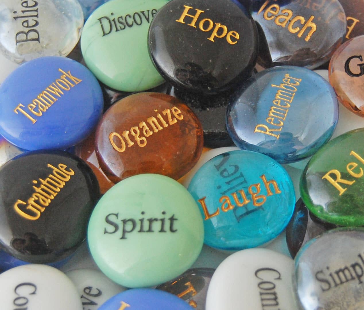 Engraved Glass Spirit Word Stones - Sold Individually: Dream