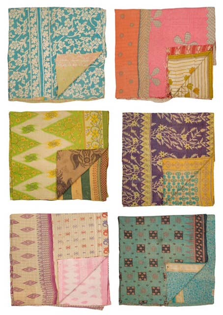 Authentic Vintage Kantha Quilt, Bohemian Home Decor | Gift