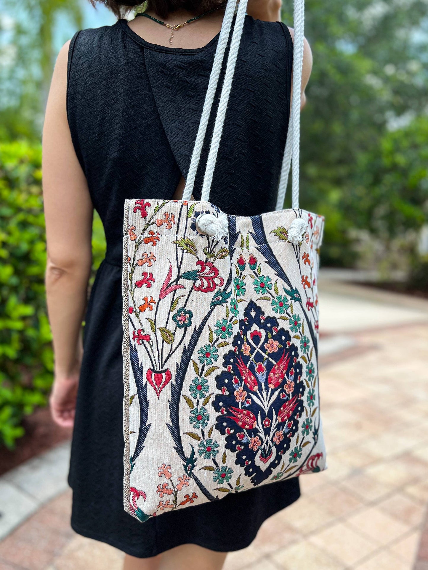 Boho Shoulder Bag, Handmade Tote Bag, Woven Beach Bag