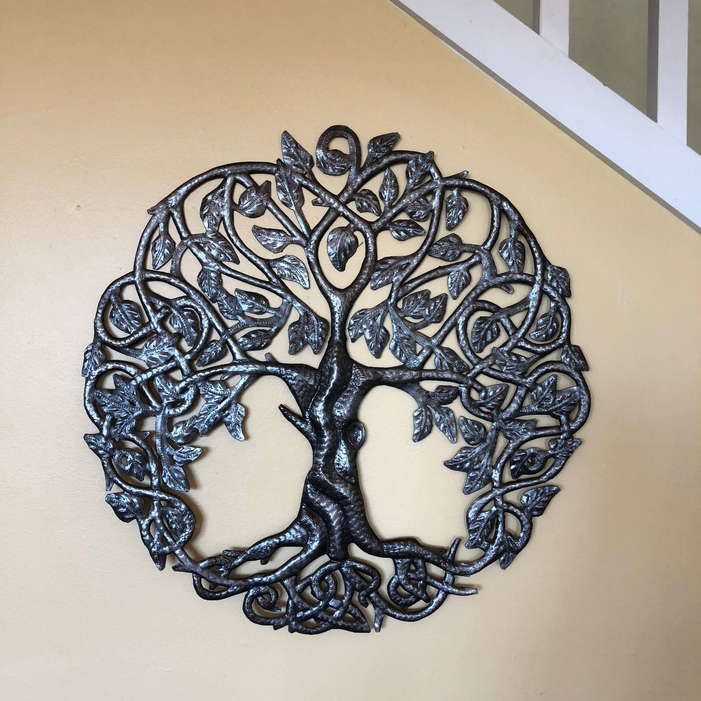 Celtic Tree of Life, Haitian Metal Wall Hanging Art: 17 Inch - Pluff Mud Mercantile