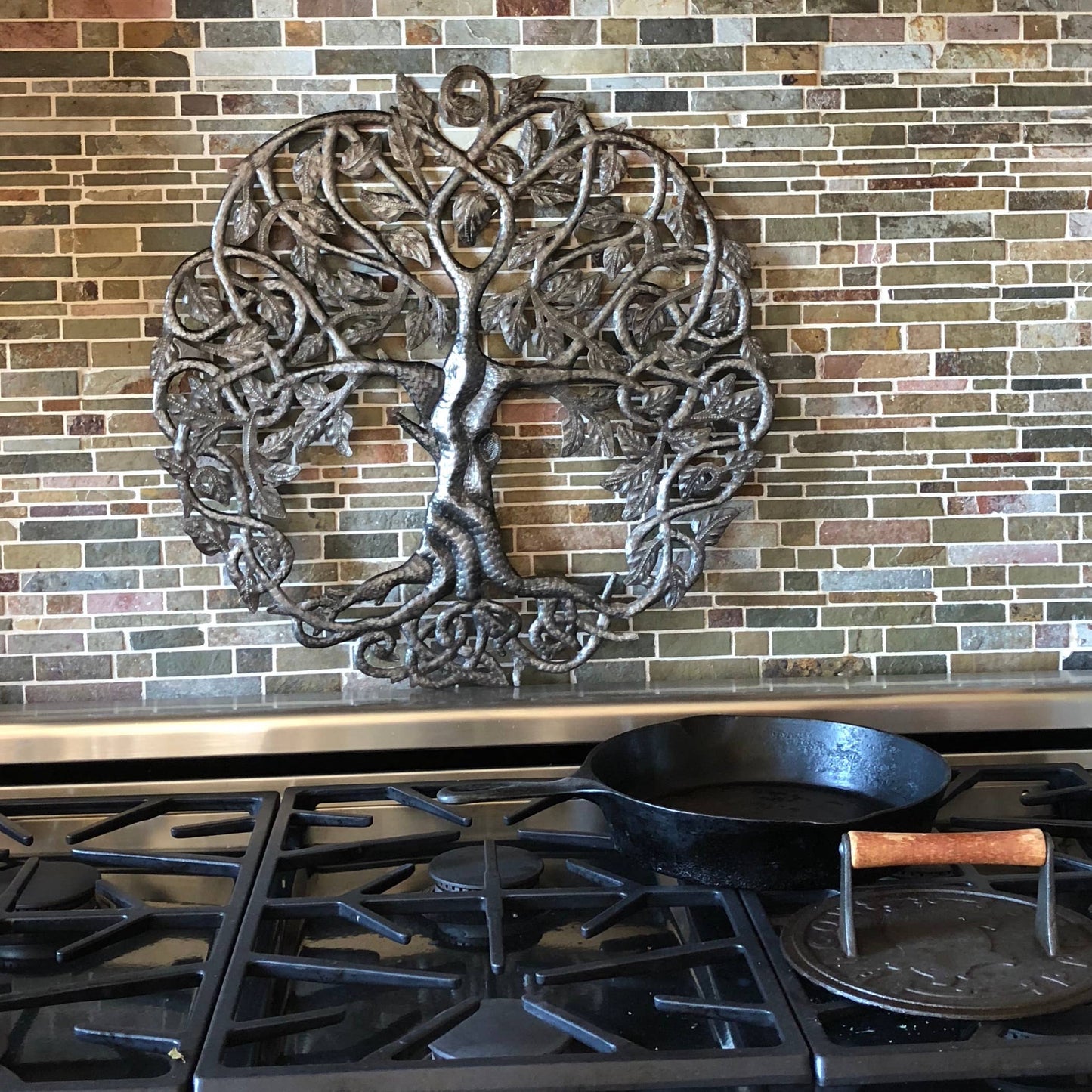 Celtic Tree of Life, Haitian Metal Wall Hanging Art: 17 Inch - Pluff Mud Mercantile