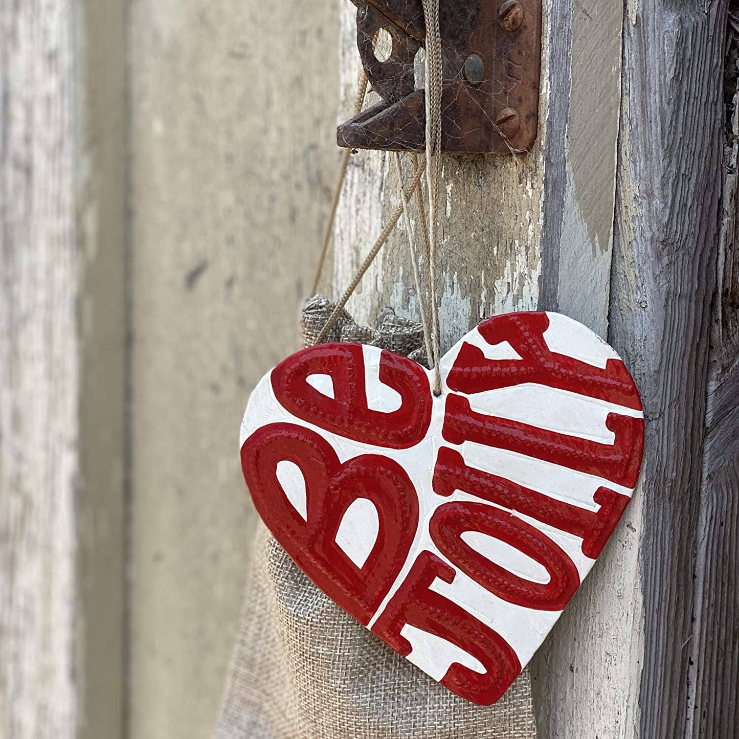 Ornament, Decor Collection, Be Jolly Heart 4.25x4.5 - Pluff Mud Mercantile