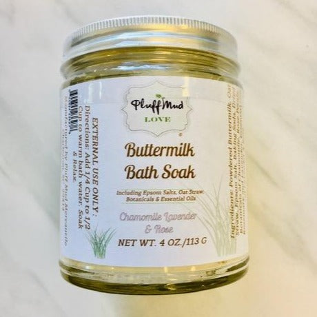 Buttermilk Bath Soak Handmade 4oz. ~ Pluff Mud Love - Pluff Mud Mercantile