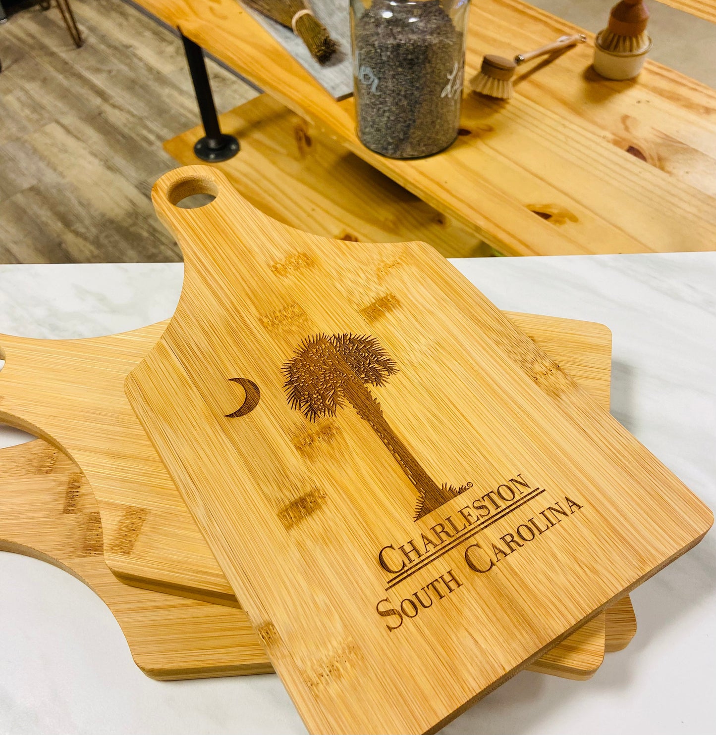 Palmetto Tree Cheese Serving & Cutting Board - Pluff Mud Mercantile