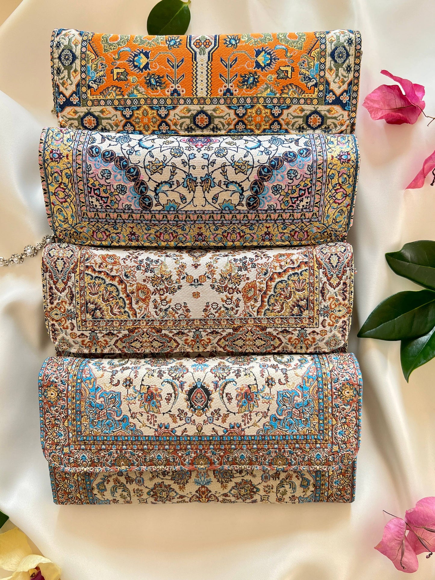 Handmade Vegan Wallet, Rug Design Wallet, Boho Wallet: Blue