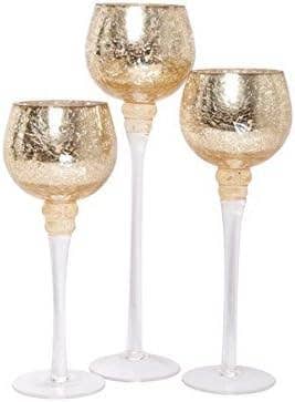 Hosley® S-3 Crackle Gold Glass Tealight Holders