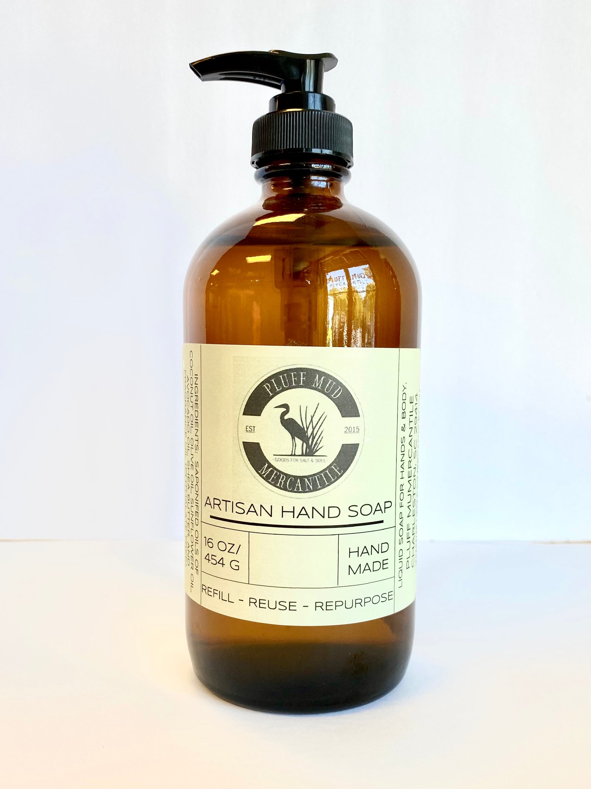 Natural Liquid Hand Soap - Bourbon Barrel - Pluff Mud Mercantile