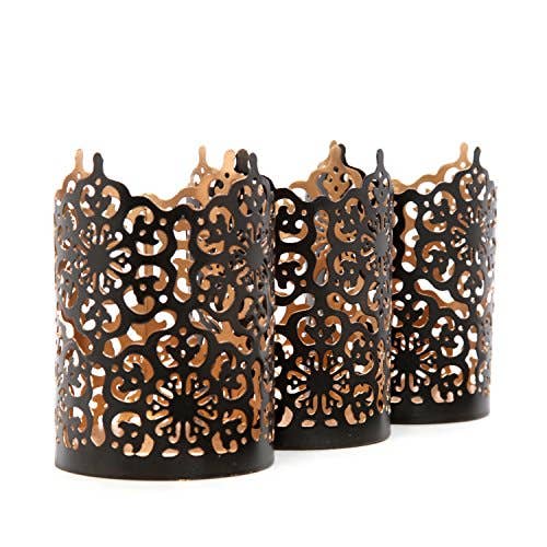 Hosley® 1 Each Black Finish Metal Candle Holders