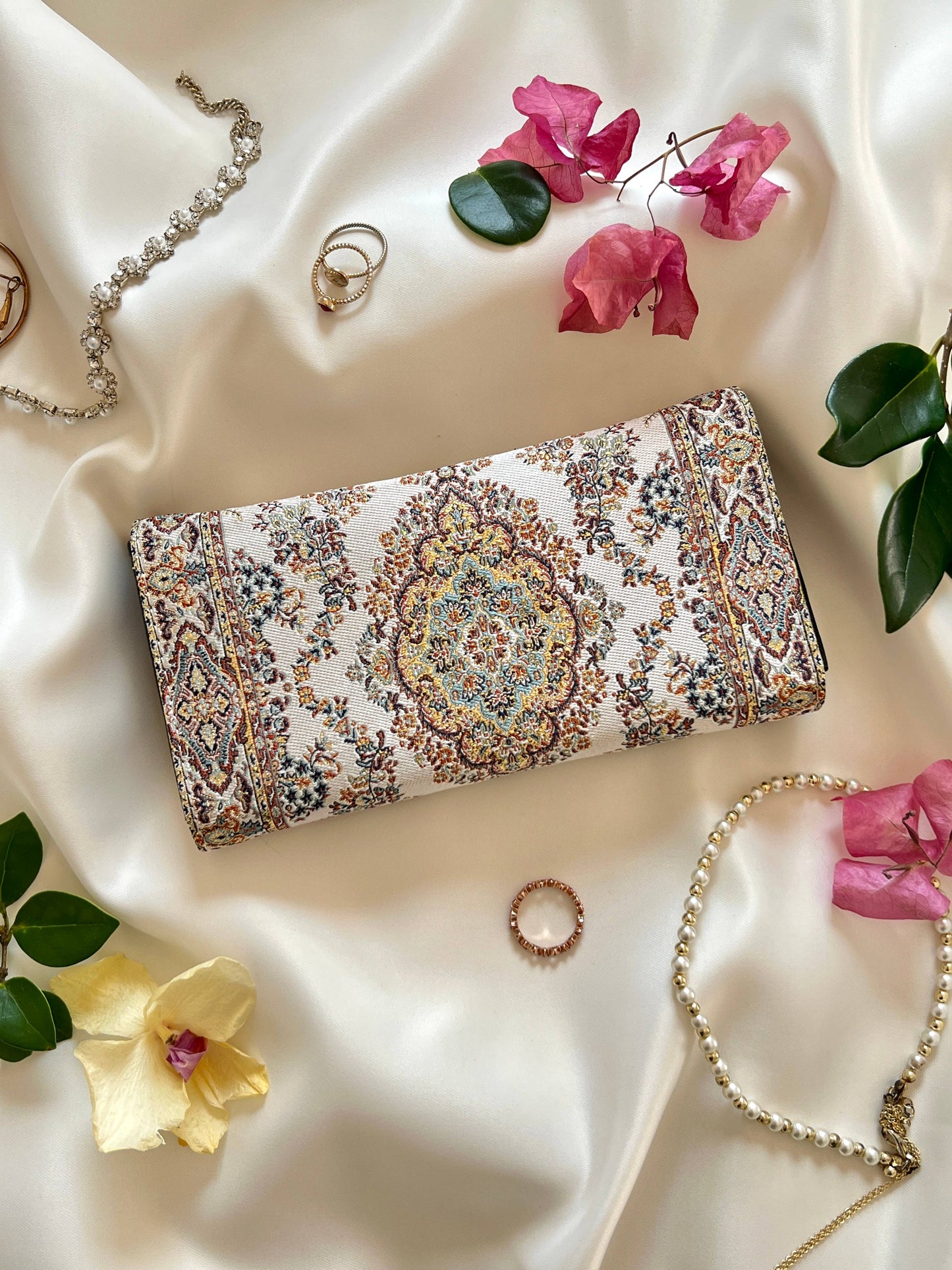 Handmade Vegan Wallet, Rug Design Wallet, Boho Wallet: Blue