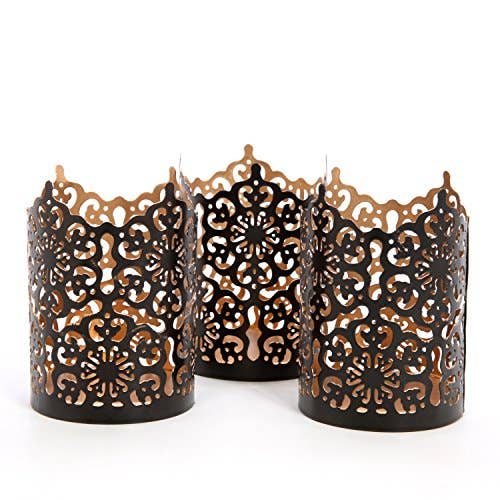 Hosley® 1 Each Black Finish Metal Candle Holders