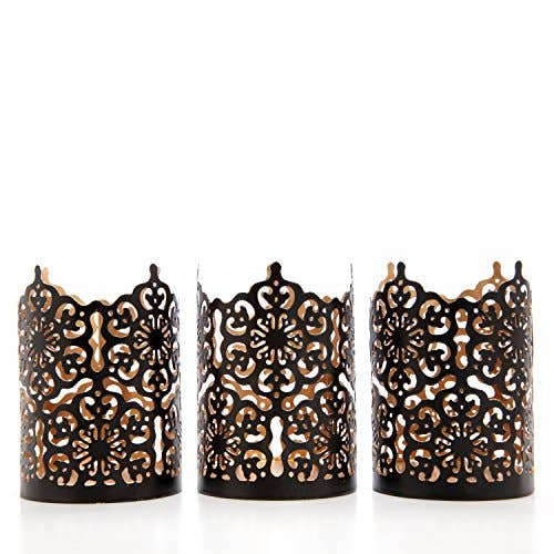 Hosley® 1 Each Black Finish Metal Candle Holders