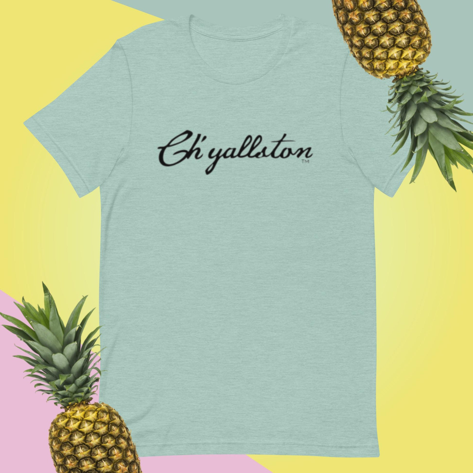 Ch'yallston Unisex T-shirt with Black Lettering - Pluff Mud Mercantile