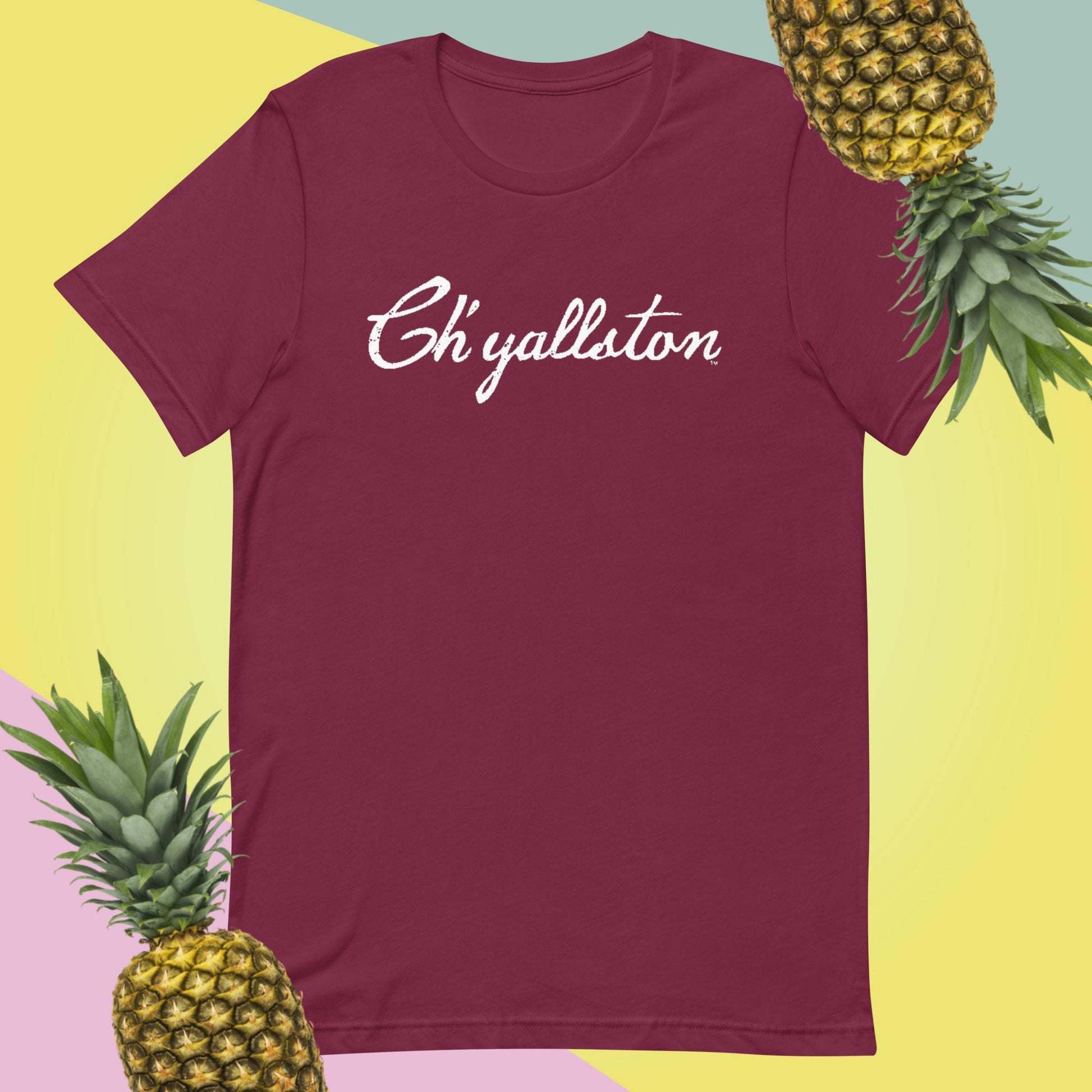 Ch'yallston Unisex T-shirt with White Lettering - Pluff Mud Mercantile