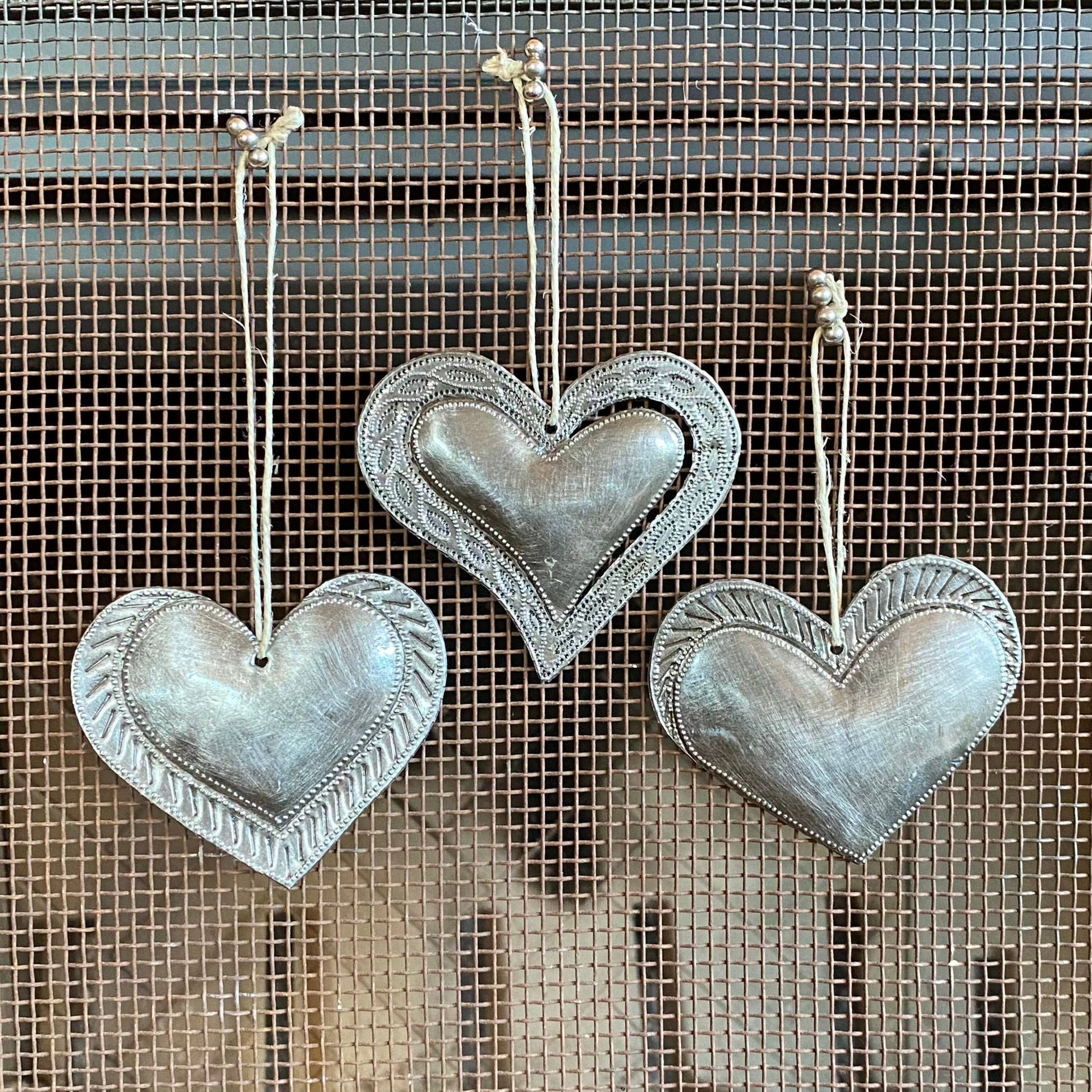 $3.50 ea. Milagro Heart Ornaments Fair Trade (set of 3) - Pluff Mud Mercantile