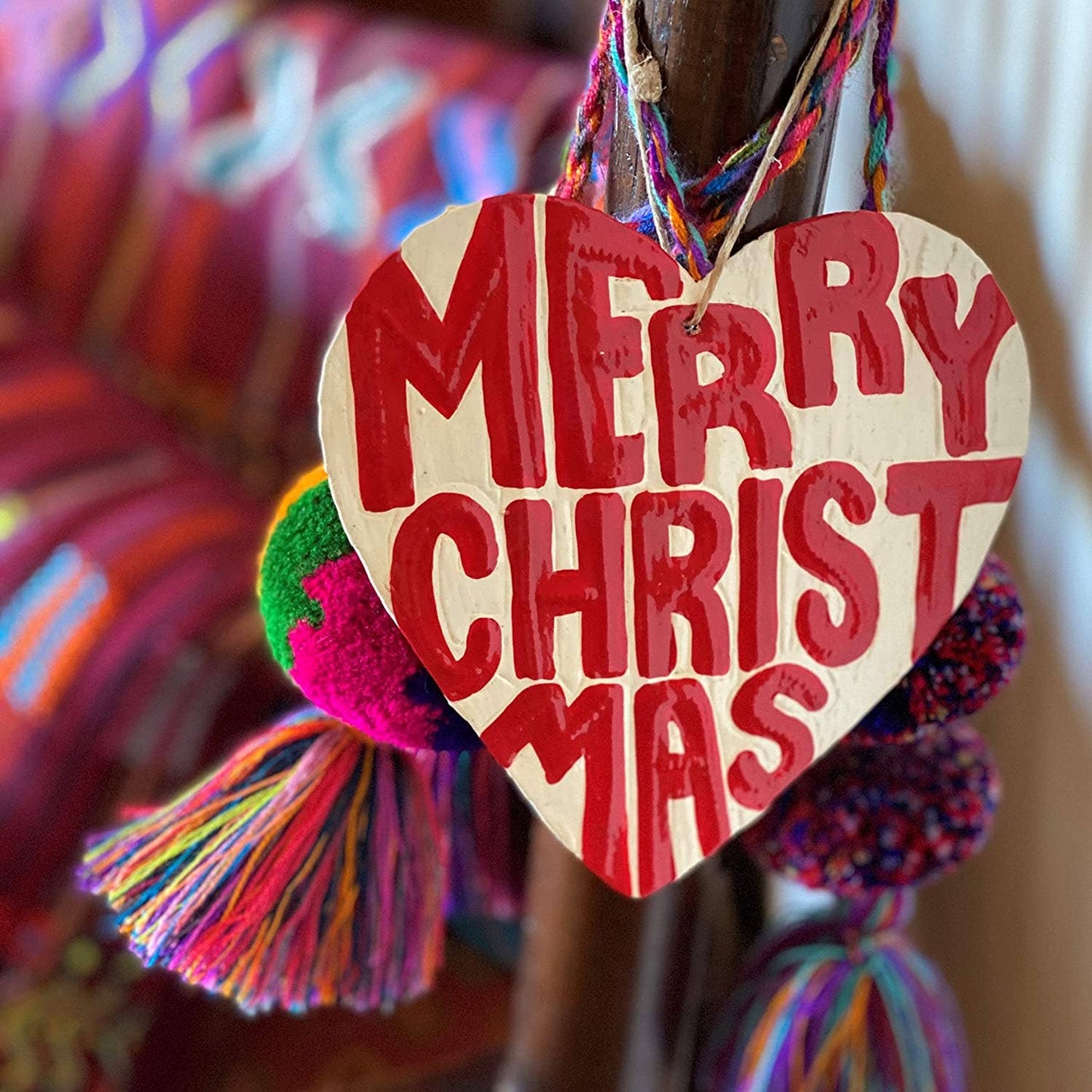 Ornament, Decor Collection, Merry Christmas Heart 4.25x4.5 - Pluff Mud Mercantile