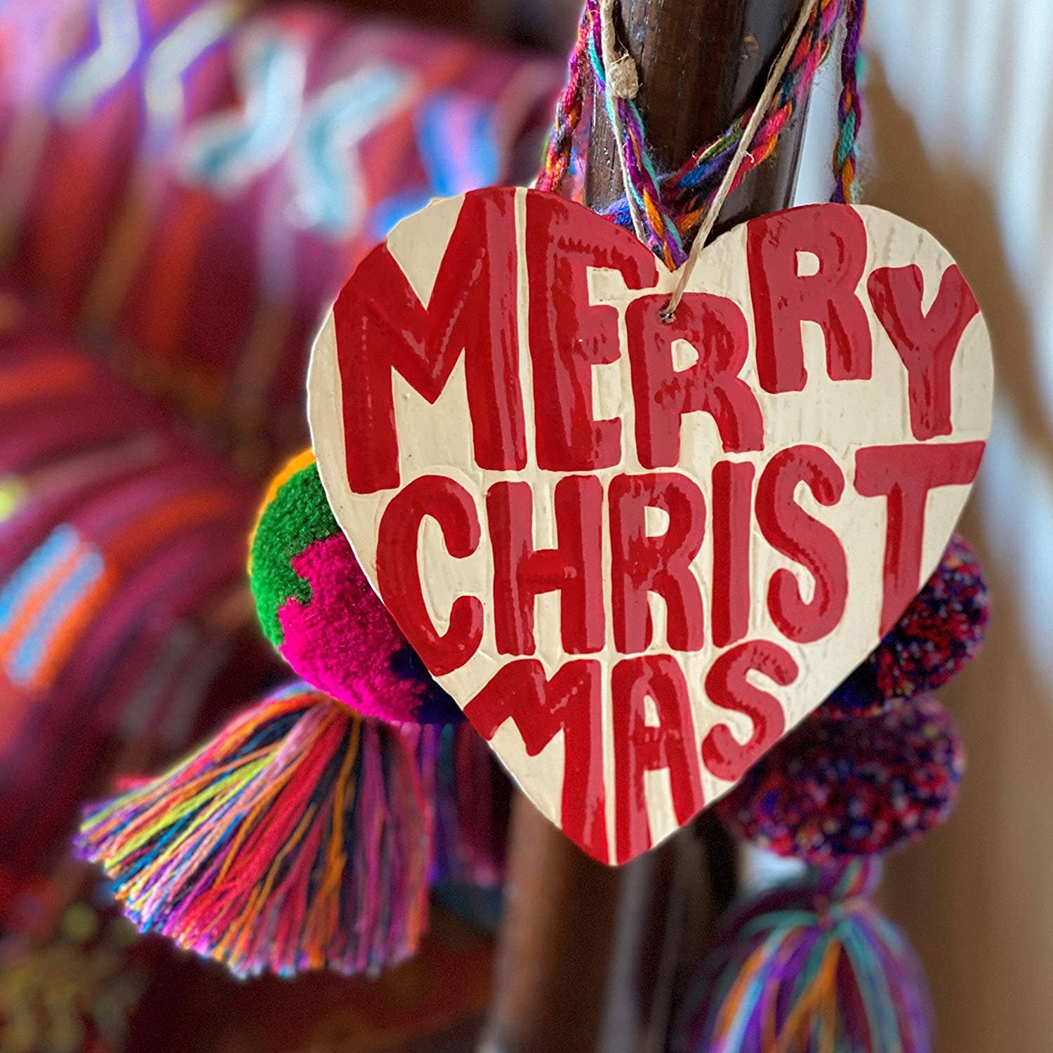 Ornament, Decor Collection, Merry Christmas Heart 4.25x4.5 - Pluff Mud Mercantile