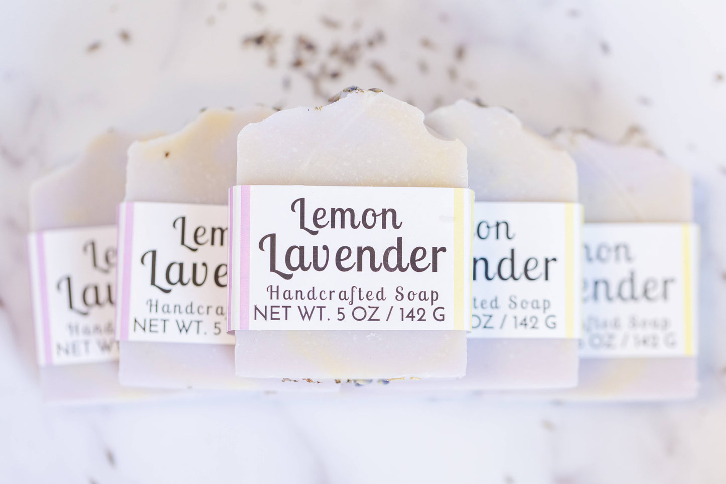 5 oz Lemon Lavender with Lavender Bud Handcrafted Soap - Pluff Mud Mercantile