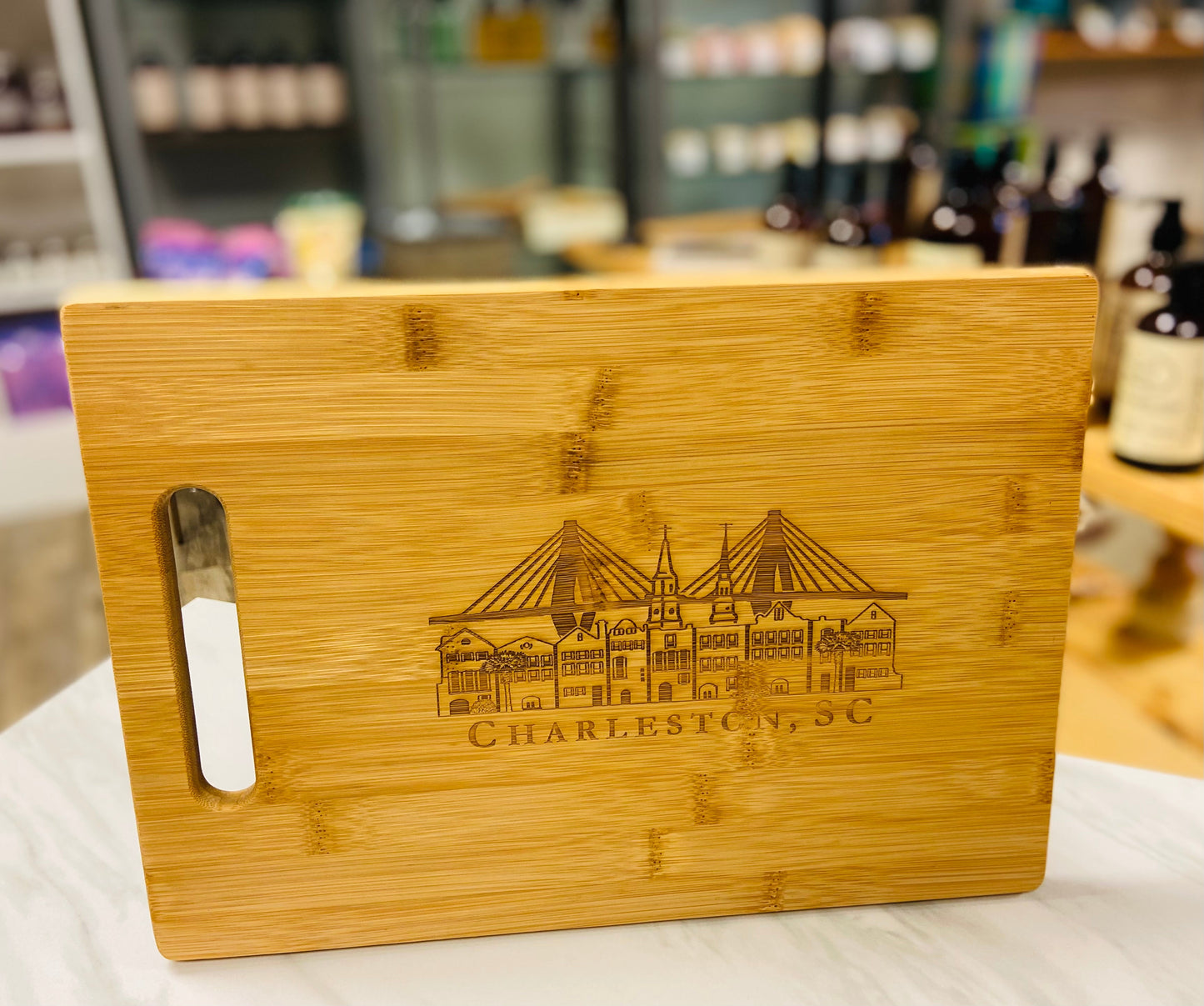 Charleston Skyline Rainbow Row Cutting Board - Pluff Mud Mercantile