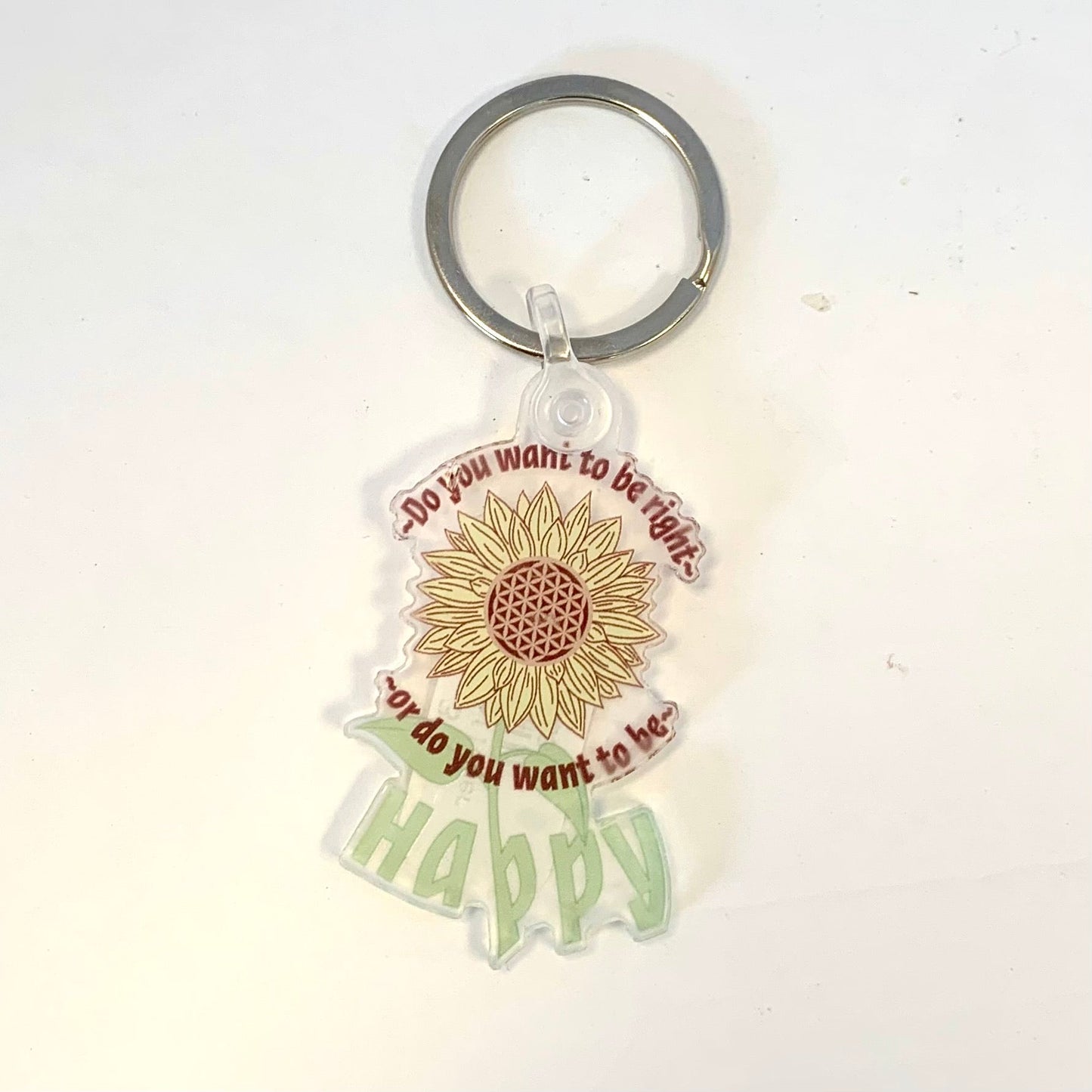 Do you want to be right or do you want to be happy keychain - Pluff Mud Mercantile