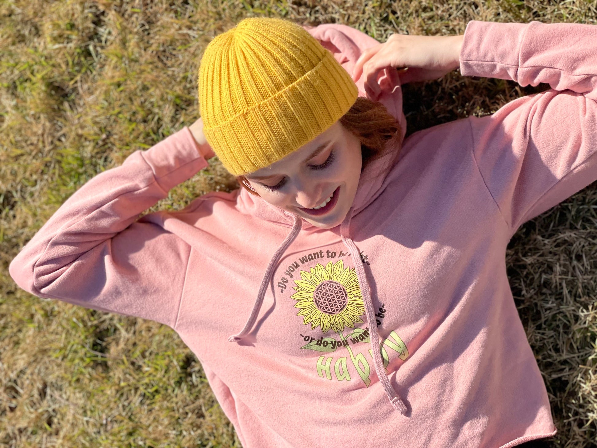 Happy Sunflower Cropped Hoodie - Pluff Mud Mercantile