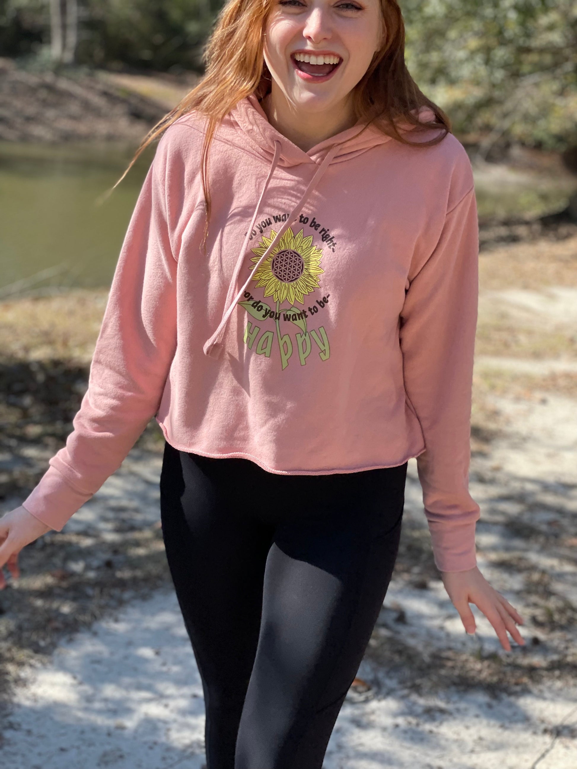 Happy Sunflower Cropped Hoodie - Pluff Mud Mercantile