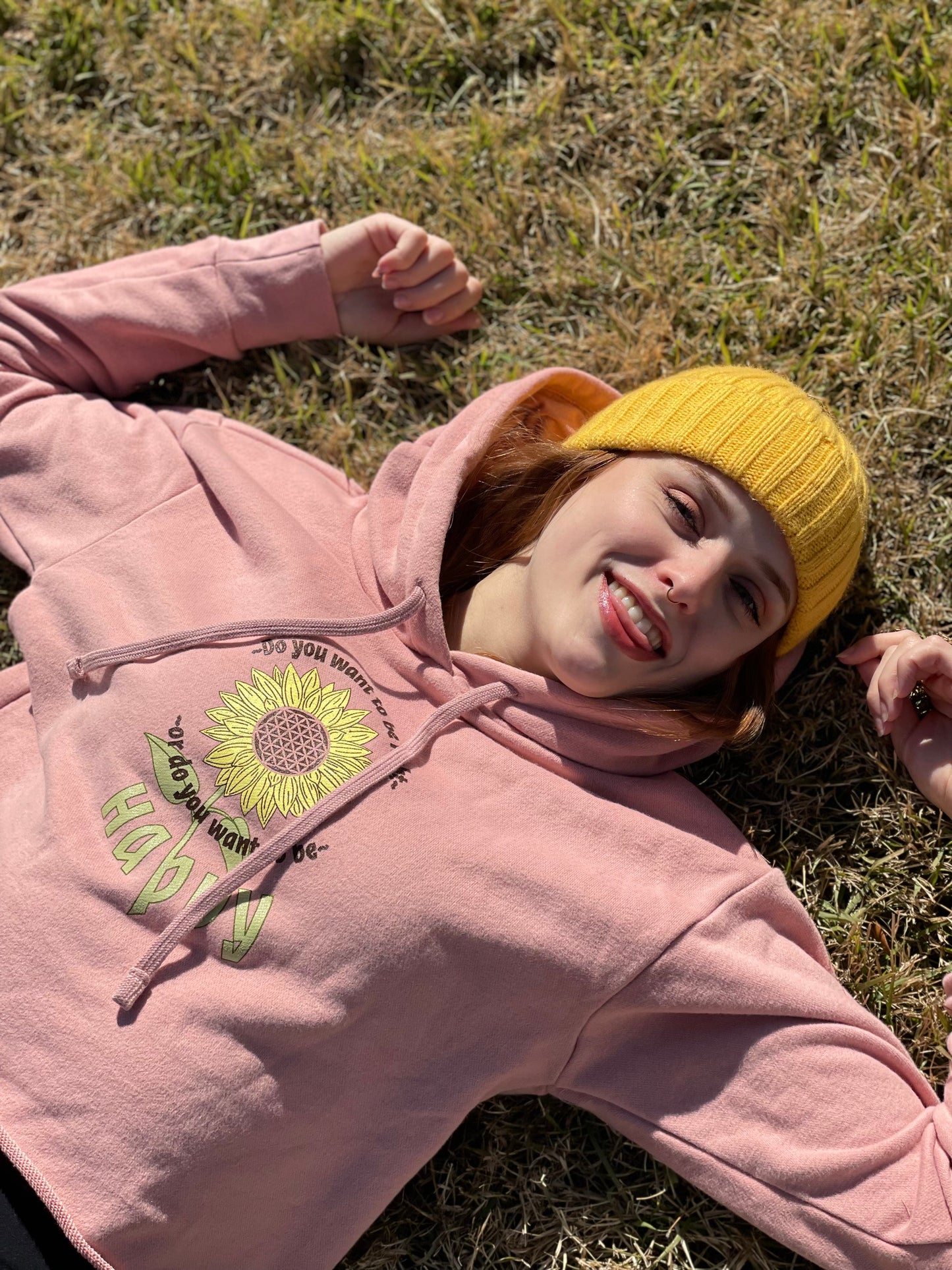 Happy Sunflower Cropped Hoodie - Pluff Mud Mercantile